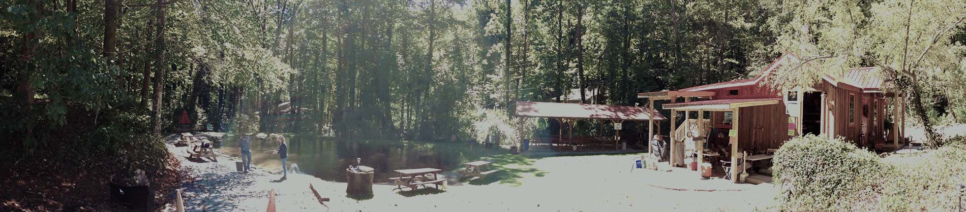 Panoramic view of the Buck Creek Trout Farm